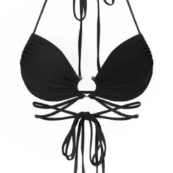 Lorlie NEW MONEY BLACK HALTER TOP