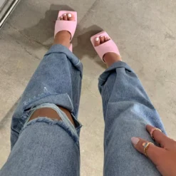 Lorlie WEEKEND VIBES PINK HEEL MULE WOMENS