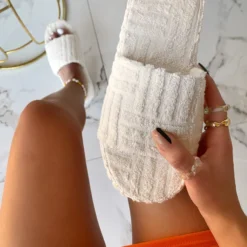 Lorlie A NEED CREAM TERRY SLIDE SANDAL