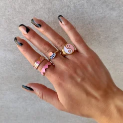 Lorlie MY PINK HEART RING SET WOMENS