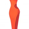 Lorlie WOMENS ATTENTION ON YOU ORANGE MAXI DRESS