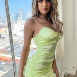 Lorlie DRESSES SILKY DREAM LIME MINI DRESS