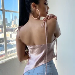 Lorlie TOPS SATIN TIMES ASYMMETRICAL TOP