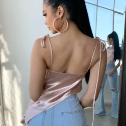 Lorlie TOPS SATIN TIMES ASYMMETRICAL TOP