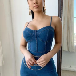 Lorlie DENIM ALL OVER MY BODY JUMPSUIT