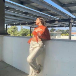 Lorlie DESERT VACAY SHEER RUST TOP TOPS