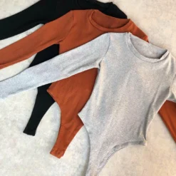 Lorlie HAVE MY LOVE LONG SLEEVE BLACK BODYSUIT TOPS