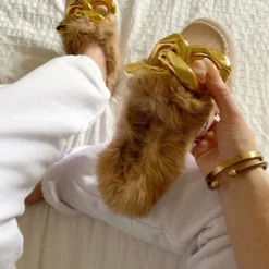 Lorlie MY OTHER HALF FAUX FUR FLAT MULE