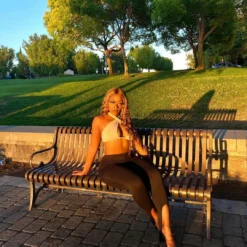 Lorlie SERVING LOOKS STIRRUP BLACK LEGGINGS