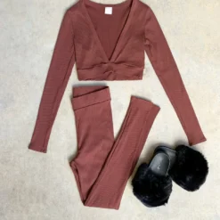 Lorlie WELL RESTED RIBBED CHOCOLATE SET