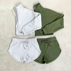 Lorlie COMFY LIVING GREY SHORT SET SETS