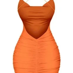Lorlie FUEGO BABY ORANGE MINI DRESS WOMENS